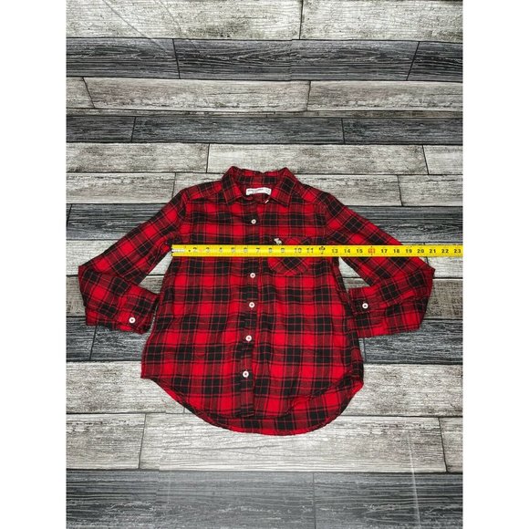 Abercrombie Kids Red Plaid Long Sleeved Flannel - Picture 3 of 6